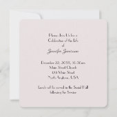 お祝い・オブ・ライフ淡い色の・スクエア・ピンク・ローズ・フローラ 招待状 (裏面)