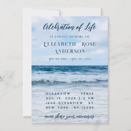 お祝い・オブ・ライフ葬儀撮影招待状 (正面)