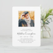 お祝い・オブ・ライフ葬儀記念写真モダン 招待状 (スタンド正面)