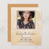 お祝い・オブ・ライフ葬儀記念写真予算 (正面/裏面)