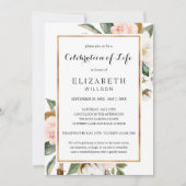 お祝い・オブ・ライフ葬送記念赤面フローラ 招待状 (正面)