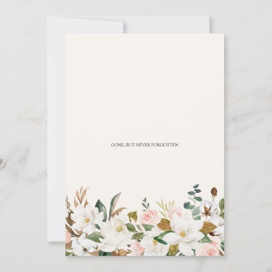 お祝い・オブ・ライフ葬送記念赤面フローラ 招待状 (裏面)