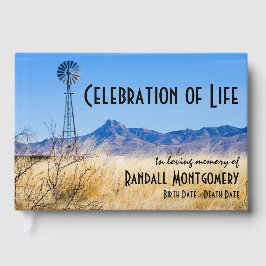 お祝い・オブ・ライフ農村風景記念カスタム ゲストブック