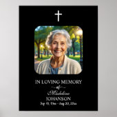 お祝い・オブ・ライフ1写真葬儀黒 ポスター (正面)