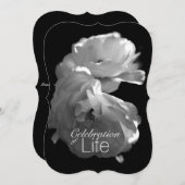 お祝い·オブ·ライフ3ホワイト·ローズ追悼式 招待状 (正面/裏面)