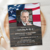 お祝い・オブ・ライフ・アメリカ国旗の素朴写真 インビテーションポストカード