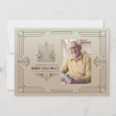 お祝い・オブ・ライフ・アールデコ・イーグル写真男らし 招待状 (正面)