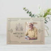 お祝い・オブ・ライフ・アールデコ・イーグル写真男らし 招待状 (スタンド正面)