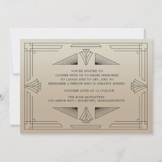 お祝い・オブ・ライフ・アールデコ・イーグル写真男らし 招待状 (裏面)