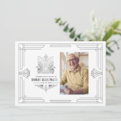 お祝い・オブ・ライフ・アールデコ・イーグル写真男らし 招待状 (スタンド正面)