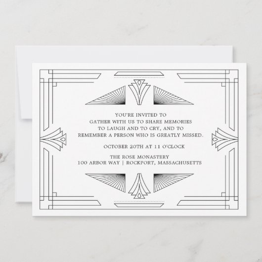 お祝い・オブ・ライフ・アールデコ・イーグル写真男らし 招待状 (裏面)