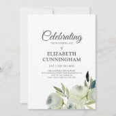 お祝い·オブ·ライフ·ウォーターカラーフローラ植物学 招待状 (正面)