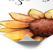 お祝い・オブ・ライフ・ウォーター・カラーひまわりワンフォト ポスター (角)