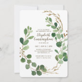 お祝い・オブ・ライフ・ウォーター・カラー・リーフ植物学 招待状 (正面)