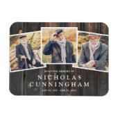 お祝い・オブ・ライフ・カントリー素朴・ダークウッド写真 マグネット (横)