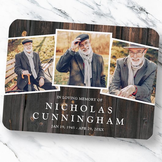 お祝い・オブ・ライフ・カントリー素朴・ダークウッド写真 マグネット