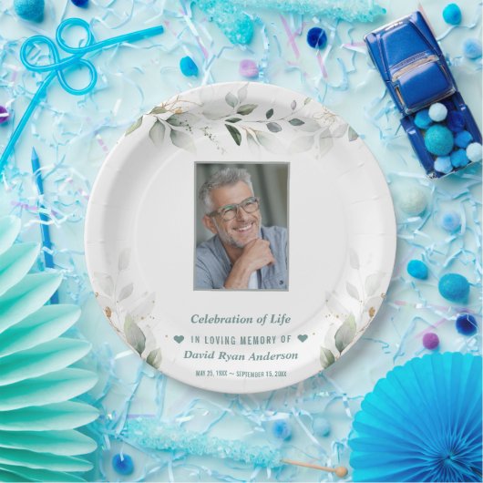 お祝い・オブ・ライフ・グリーナリー人写真記念館 ペーパープレート (パーティー)