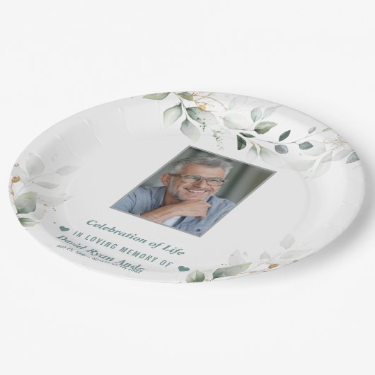 お祝い・オブ・ライフ・グリーナリー人写真記念館 ペーパープレート (アングル)