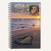 お祝い・オブ・ライフ・ゲストブックサンセットビーチ写真 ノートブック (正面)