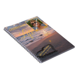 お祝い・オブ・ライフ・サンセット海フォトゲストブック ノートブック