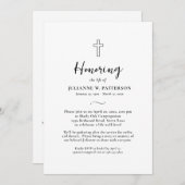 お祝い・オブ・ライフ・シンプルクロス・葬儀通学 招待状 (正面/裏面)