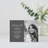 お祝い·オブ·ライフ·シンプル·シック·フエレガントォト インビテーションポストカード (スタンド正面)