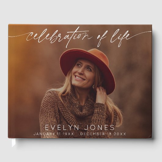 お祝い・オブ・ライフ・スクリプト葬儀写真 ゲストブック (正面)
