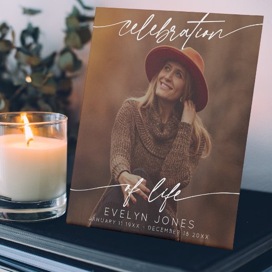 お祝い・オブ・ライフ・スクリプト葬儀写真 |黒 台座サイン