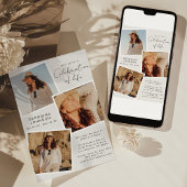 お祝い・オブ・ライフ・スナップショット記念写真 招待状