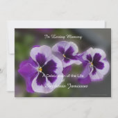 お祝い・オブ・ライフ・パープル花フローラ葉書 招待状 (正面)