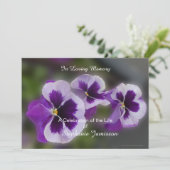 お祝い・オブ・ライフ・パープル花フローラ葉書 招待状 (スタンド正面)