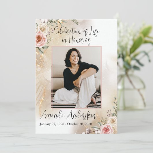 お祝い・オブ・ライフ・ピーチ&金ゴールド死亡記事 プログラム (スタンド正面)