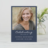 お祝い・オブ・ライフ・フォトブルー記念カード 案内状 (スタンド正面)