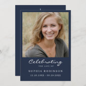 お祝い・オブ・ライフ・フォトブルー記念カード 案内状 (正面/裏面)