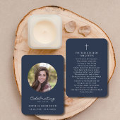 お祝い・オブ・ライフ・フォト葬儀ブルー・祈りの言葉・カード 名刺