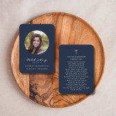 お祝い・オブ・ライフ・フォト葬儀ブルー・祈りの言葉・カード 名刺