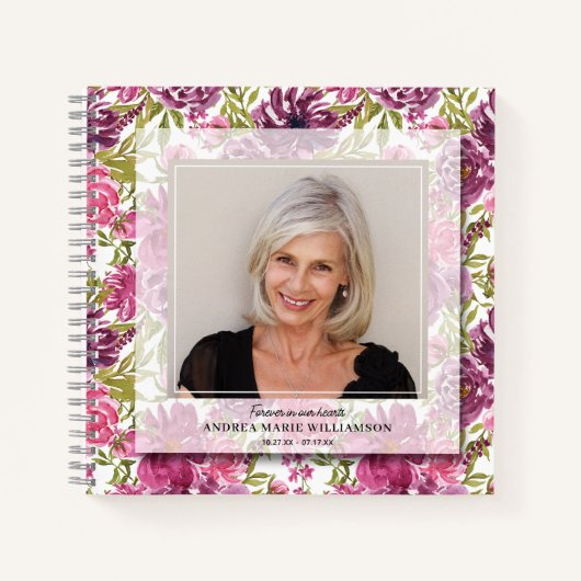 お祝い・オブ・ライフ・フォト・オン・フローラ・ゲストブック ノートブック (正面)