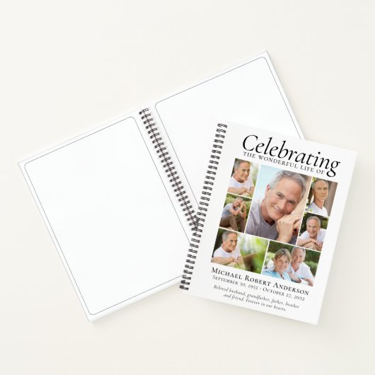 お祝い・オブ・ライフ・フォト・コラージュ予算案ゲストブック ノートブック (内部)