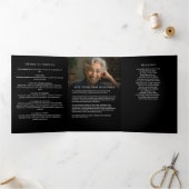 お祝い・オブ・ライフ・フォト・コラージュ葬儀 三つ折りプログラム (内部)