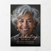 お祝い・オブ・ライフ・フォト・コラージュ葬儀 三つ折りプログラム (カバー)