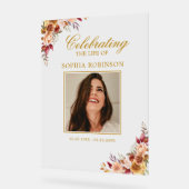 お祝い・オブ・ライフ・フォト・フローラ記念館 アクリルサイン (傾斜)