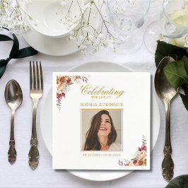 お祝い・オブ・ライフ・フォト・フローラ記念館 スタンダードカクテルナプキン