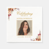 お祝い・オブ・ライフ・フォト・フローラ記念館 スタンダードカクテルナプキン (正面)