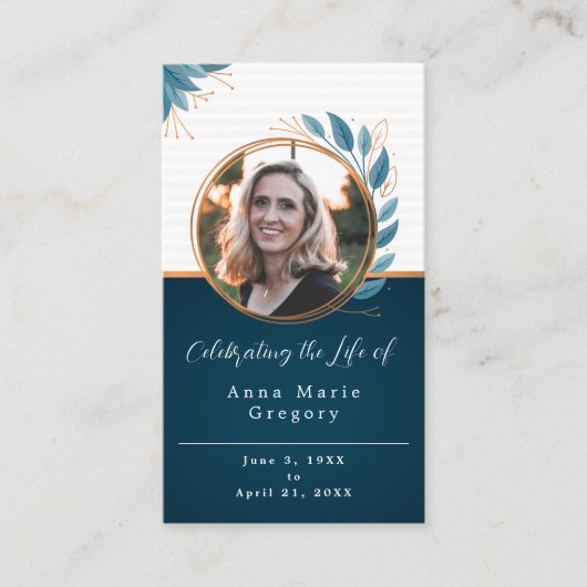 お祝い・オブ・ライフ・フォト・ブロンズ・祈りの言葉・カード 名刺 (正面)