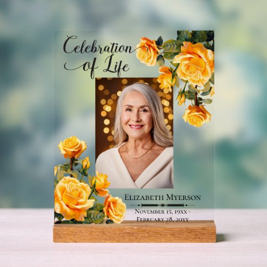 お祝い・オブ・ライフ・フォト・メモリアル・アクリル看板 アクリルサイン (ニュートラル)