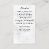 お祝い・オブ・ライフ・フォト・メモリアル・祈りの言葉・カード コーリングカード (裏面)