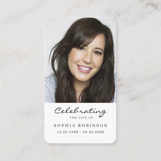 お祝い・オブ・ライフ・フォト・メモリアル・祈りの言葉・カード 名刺 (正面)