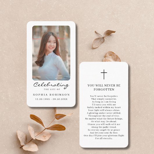 お祝い・オブ・ライフ・フォト・メモリアル・祈りの言葉・カード 名刺