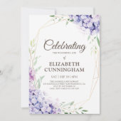 お祝い·オブ·ライフ·フローラ·フラワー·ジオメトリック·ウッドジー 招待状 (正面)