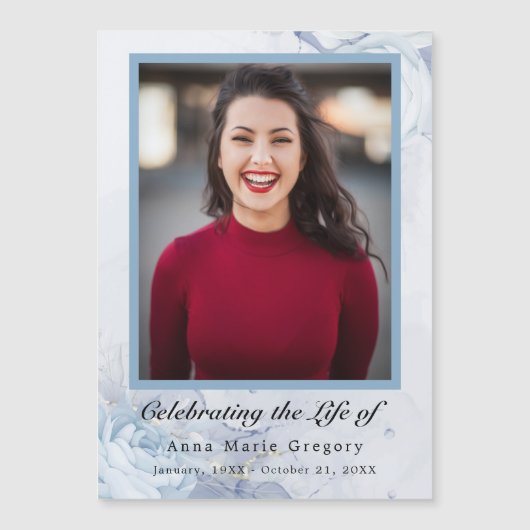 お祝い・オブ・ライフ・ブルー写真エレガントフローラ (正面)